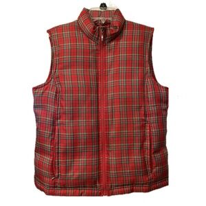 Women’s Red Plaid Puffer Vest